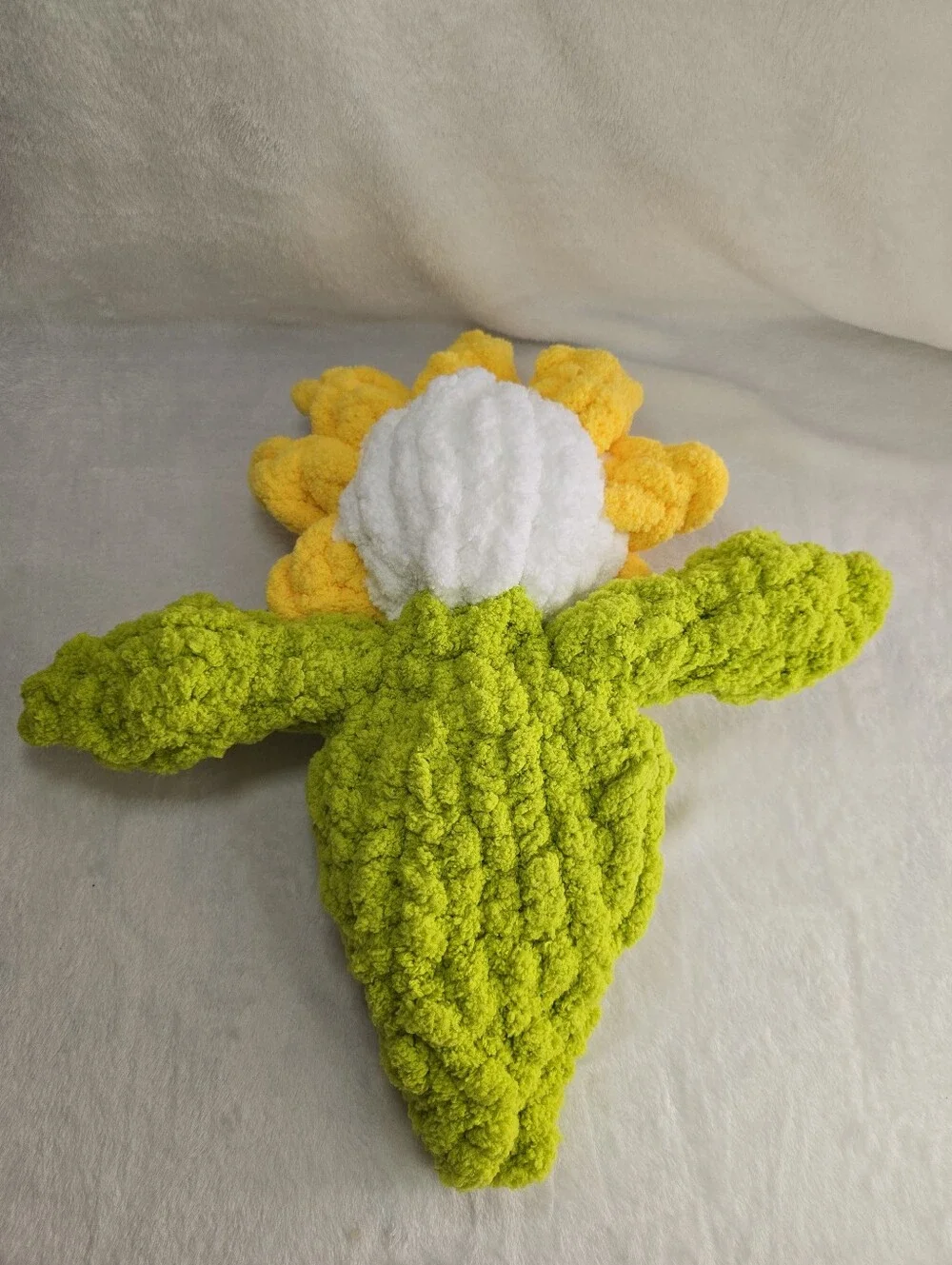 'Florabelle' Flower Baby Hand Knitted Baby Stuffie 16 inches